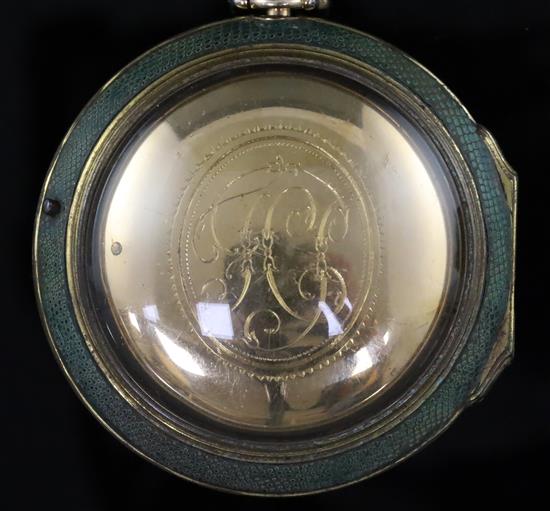 Francis Perigal, Royal Exchange, London, a shagreen, gold and gilt metal triple-cased pocket watch, No. 17897, with early provenance,